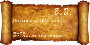Belinszky Dávid névjegykártya